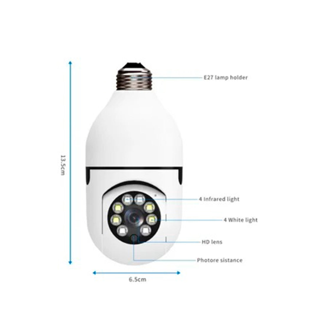 Cámara Bombillo Inteligente 360° – Seguridad Total para tu Hogar
